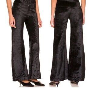 Free People Walk With You Velvet Trousers Black Size 2 NWT MSRP $148